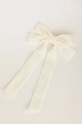 Velvet Bow Hair Clip in Cream