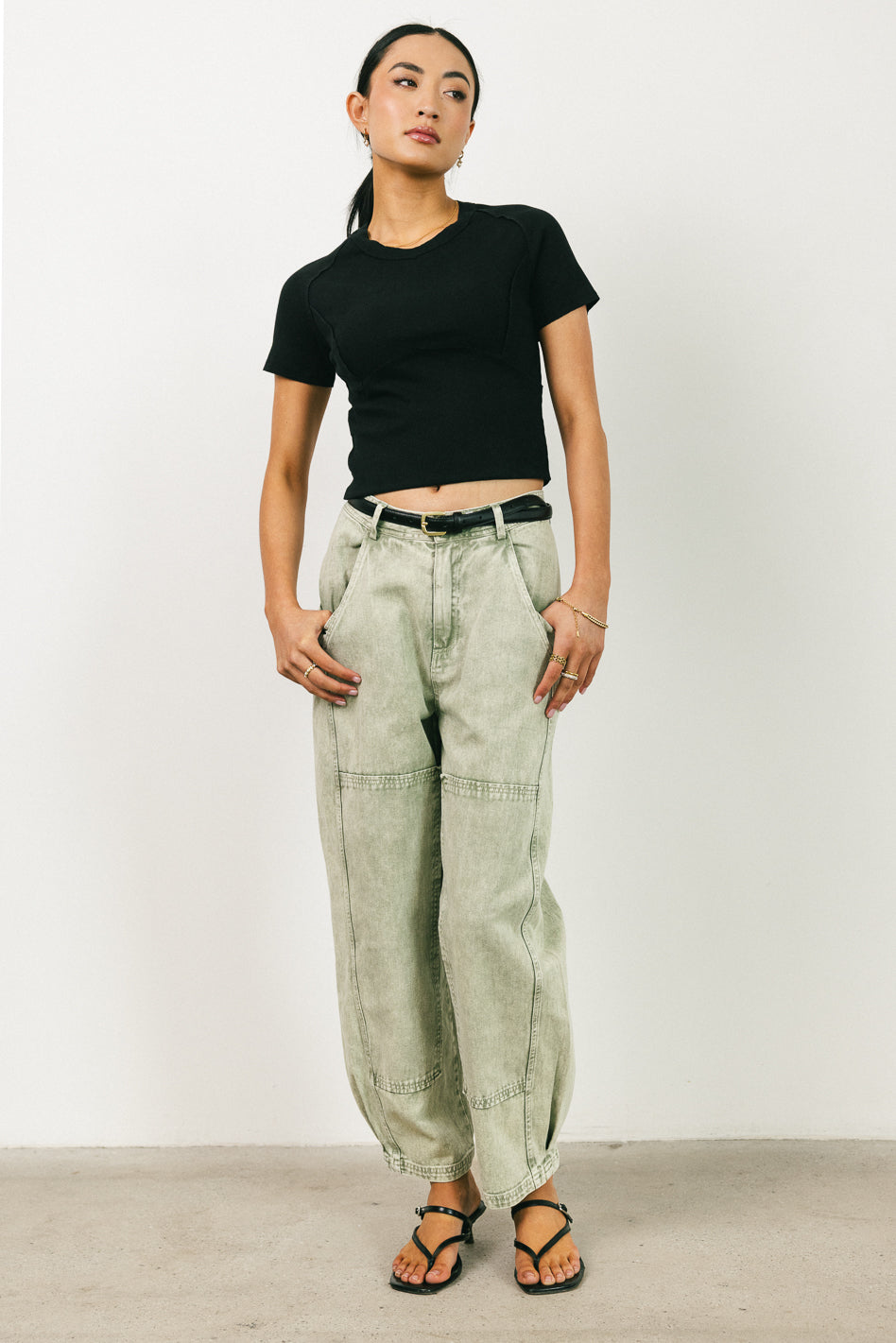Tillie Reverse Seam Top in Black - FINAL SALE