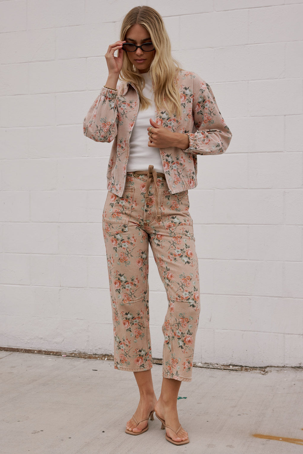 Kellie Floral Bomber Jacket in Vintage Ginger