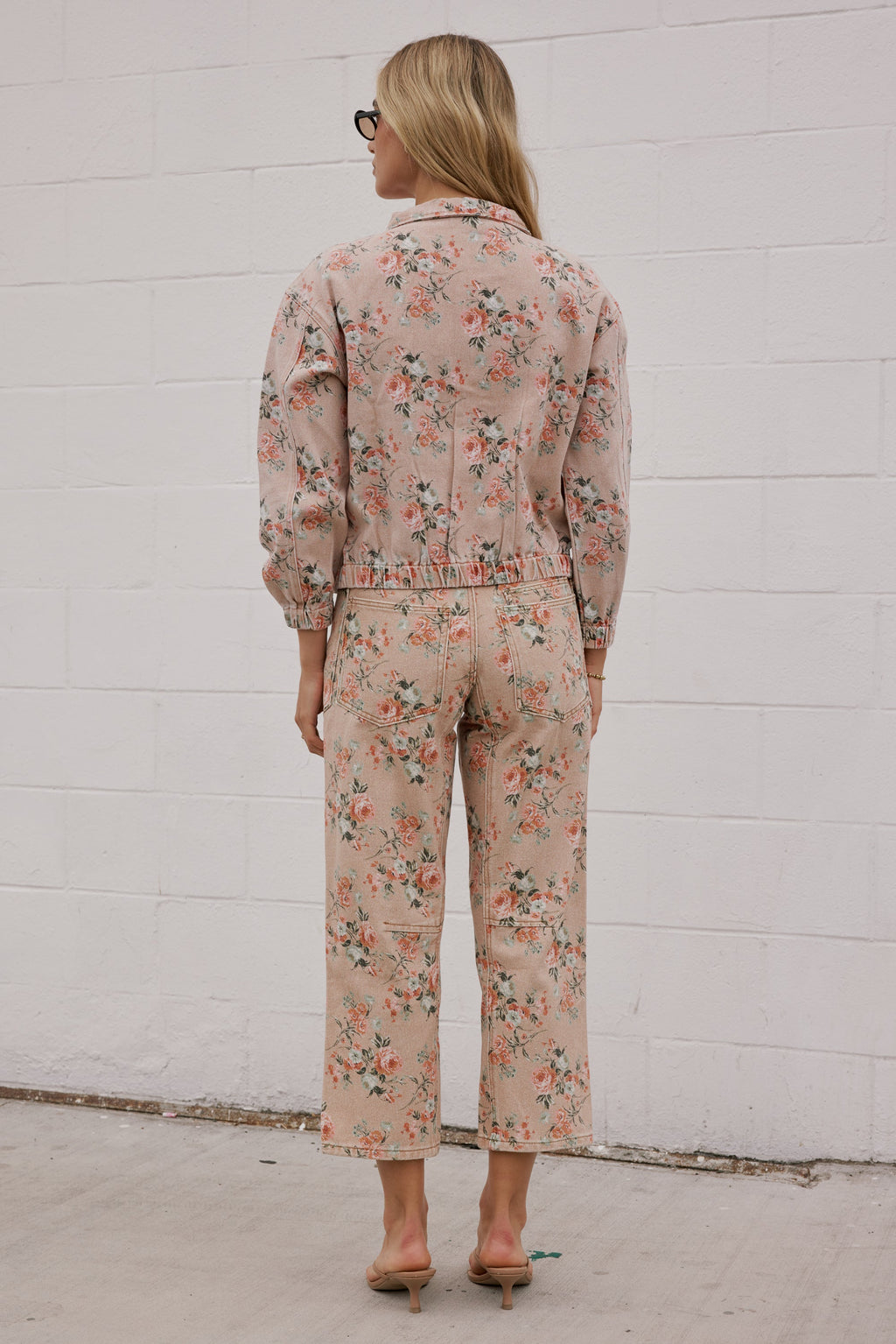 Kellie Floral Barrel Jeans in Vintage Ginger