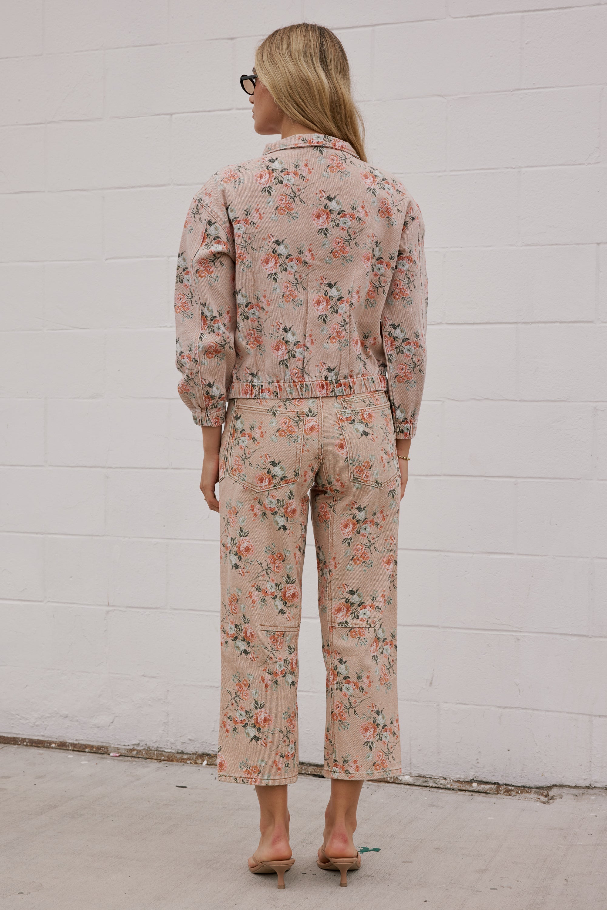 Kellie Floral Barrel Jeans in Vintage Ginger