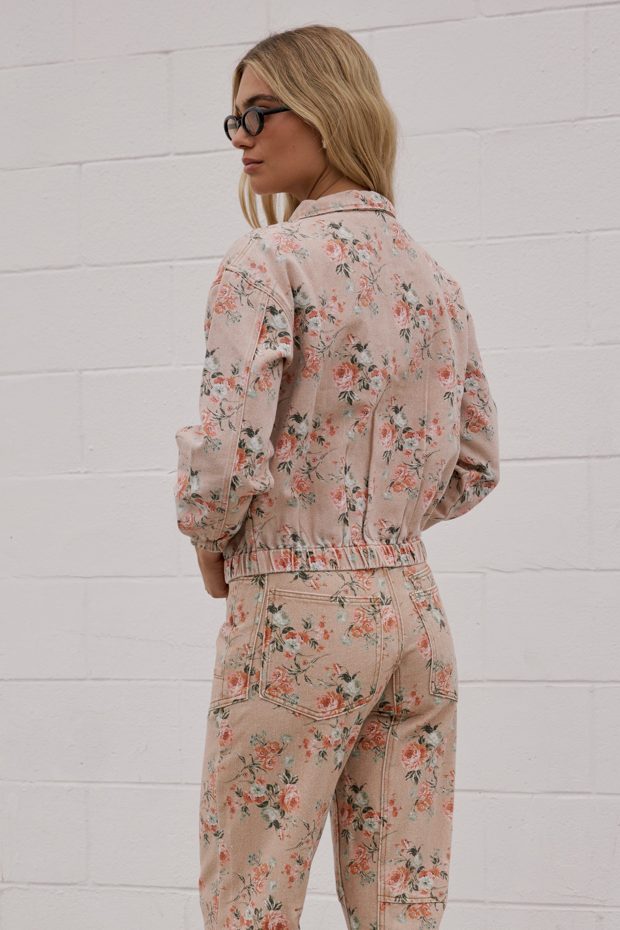 Kellie Floral Bomber Jacket in Vintage Ginger