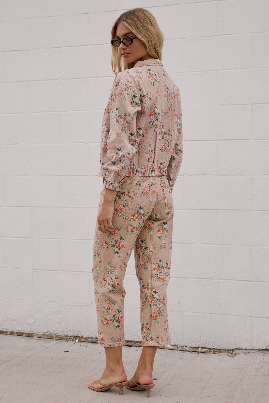 Kellie Floral Barrel Jeans in Vintage Ginger