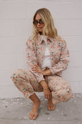 Kellie Floral Bomber Jacket in Vintage Ginger