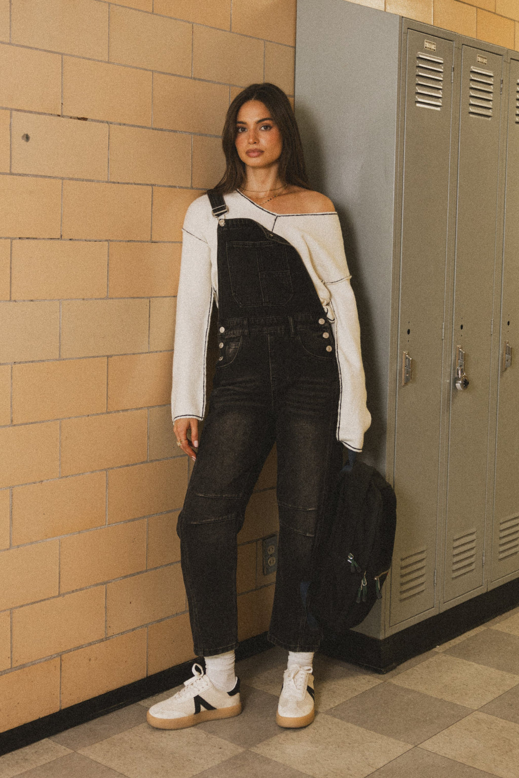 Tansy Denim Overalls in Black