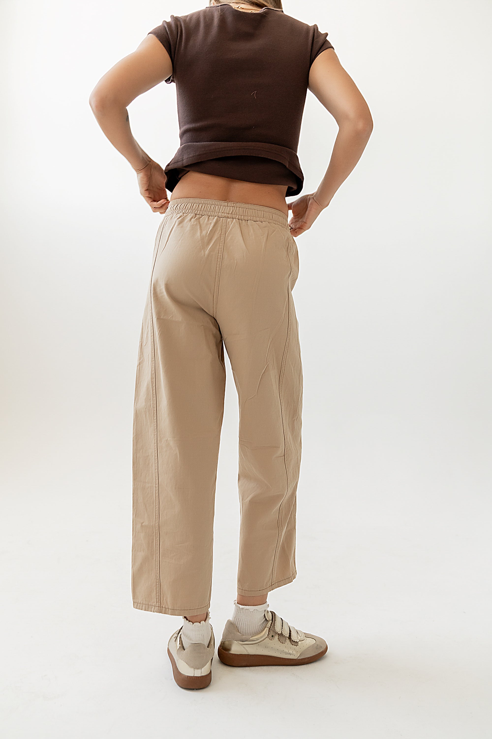 Khai Cropped Pants in Tan