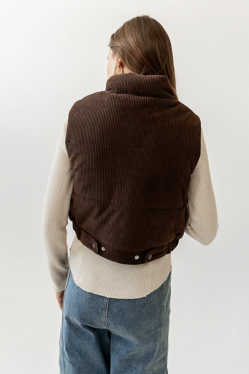 August Corduroy Vest in Brown