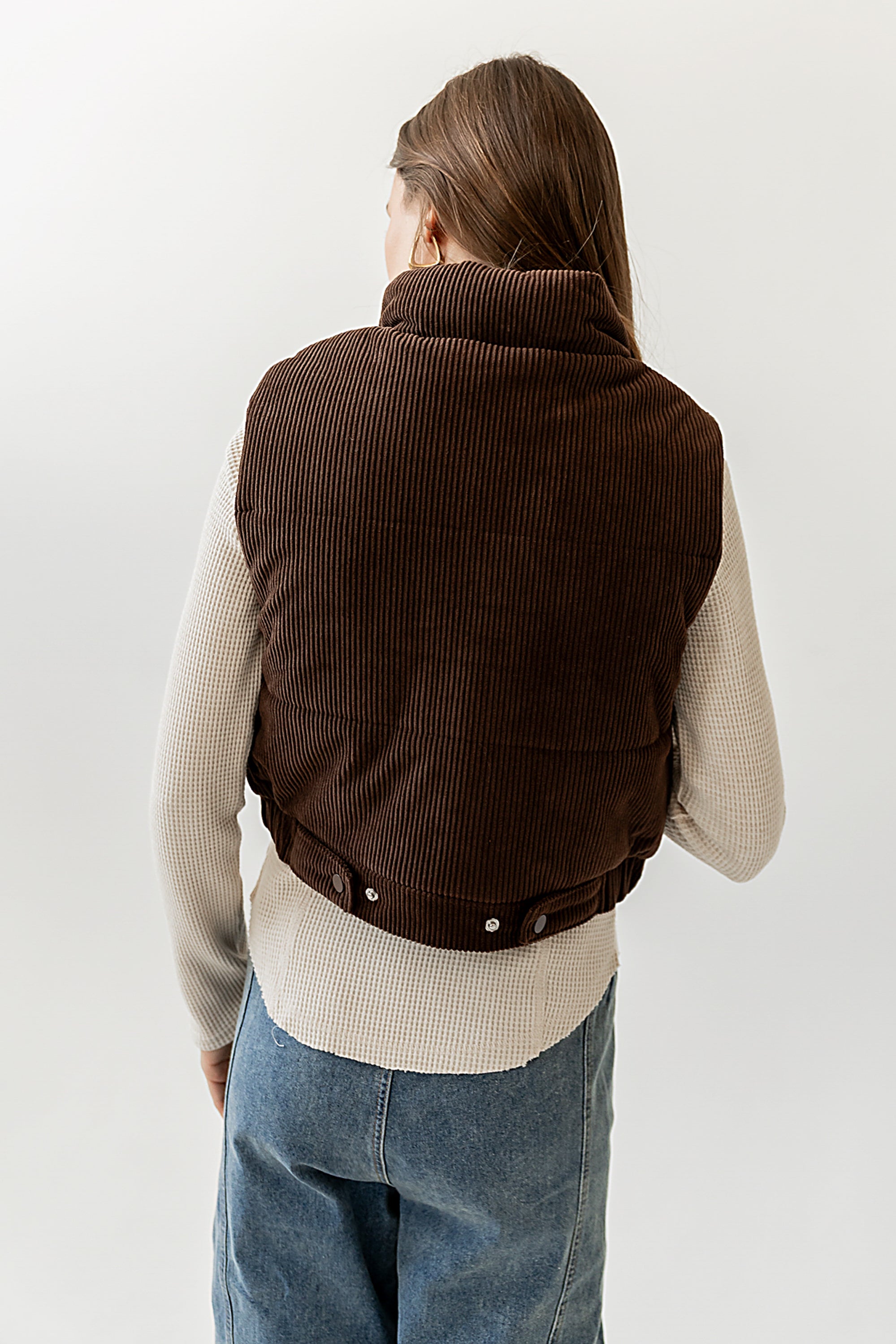 August Corduroy Vest in Brown