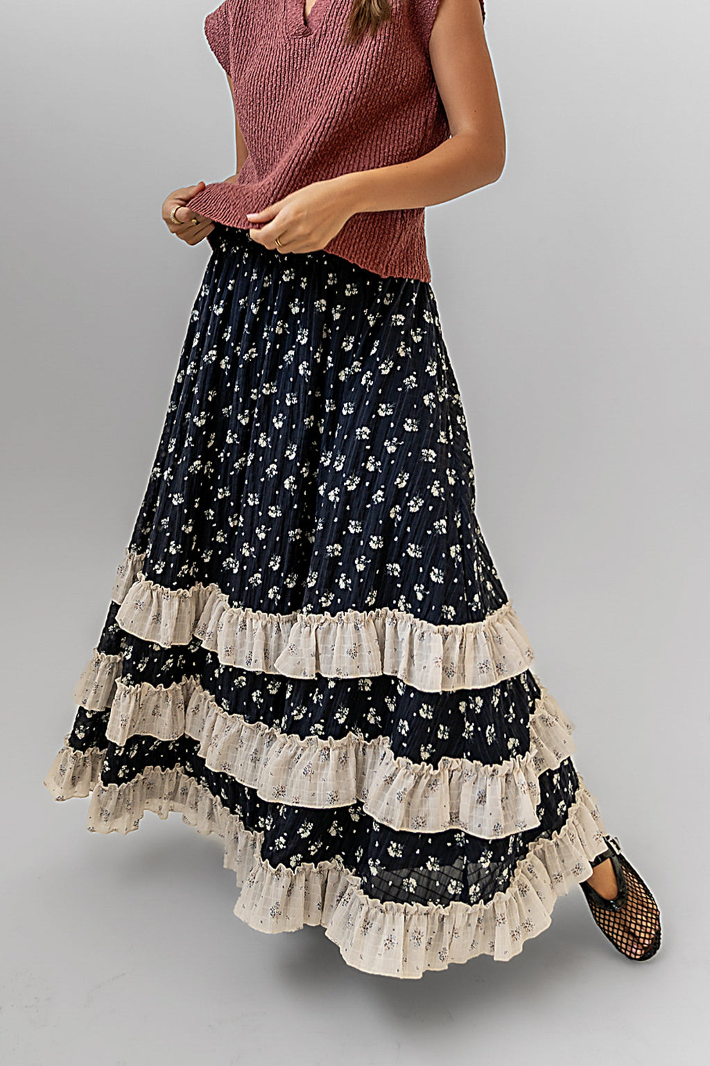 Aries Floral Maxi Skirt