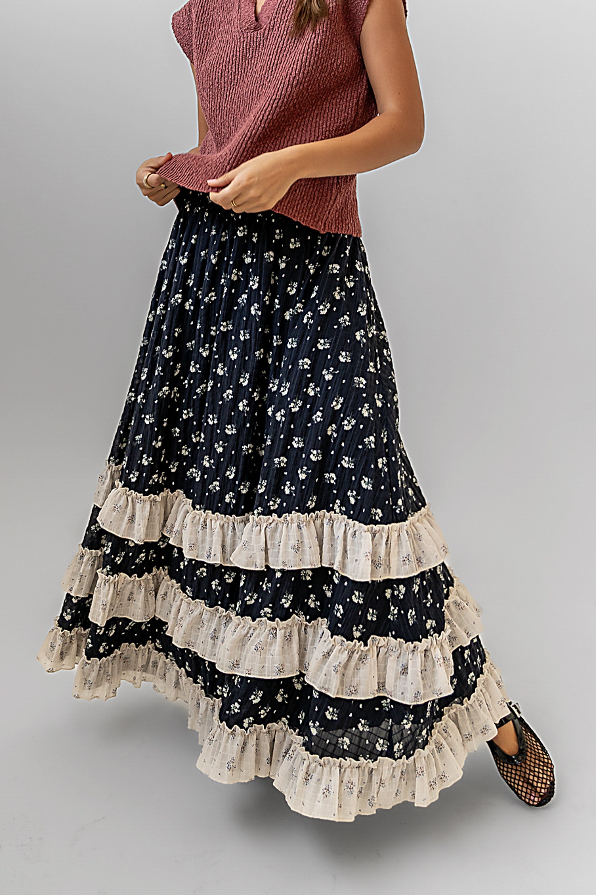 Aries Floral Maxi Skirt