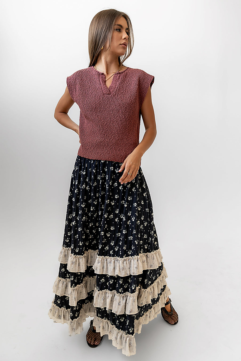 Aries Floral Maxi Skirt