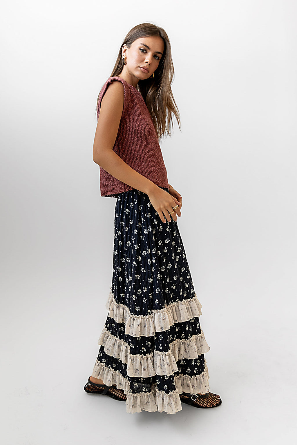 Aries Floral Maxi Skirt