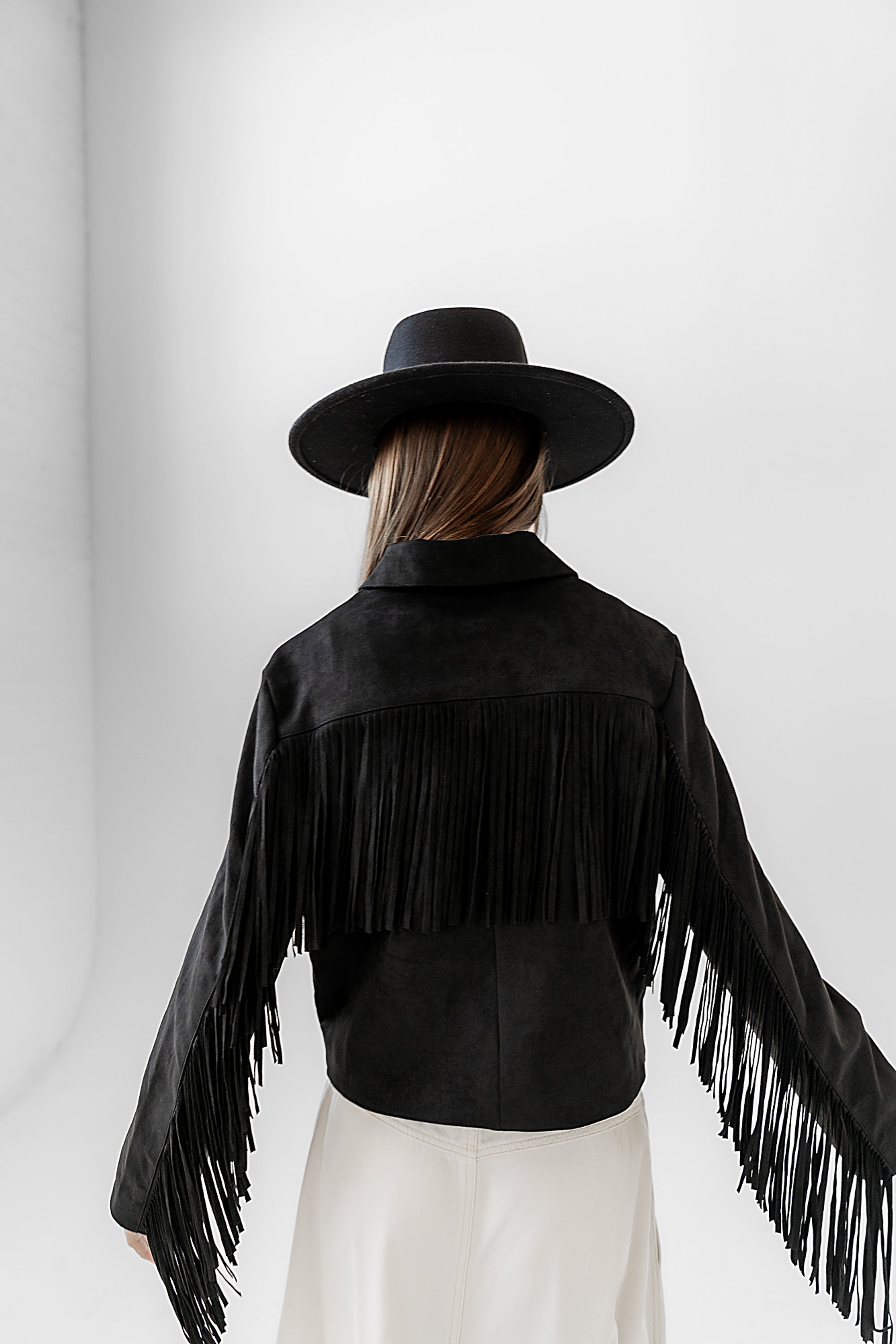 Bridget Fringe Jacket in Black