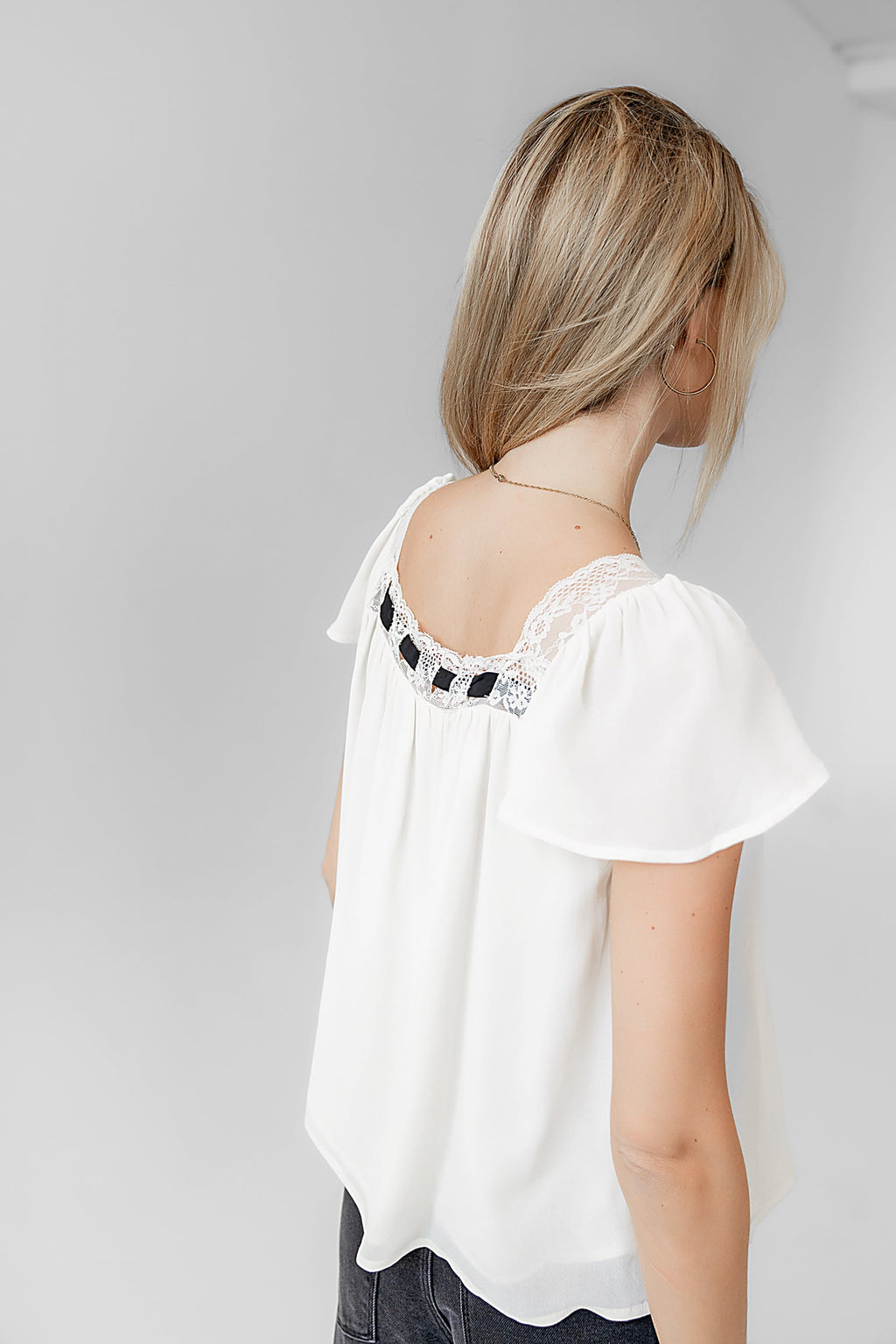 Cohen Bow Blouse in Off White