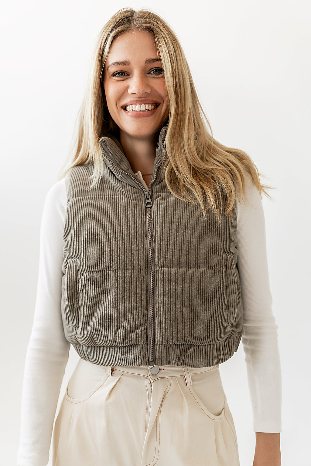 August Corduroy Vest in Sage