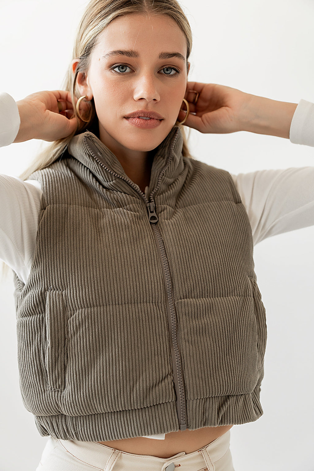 August Corduroy Vest in Sage