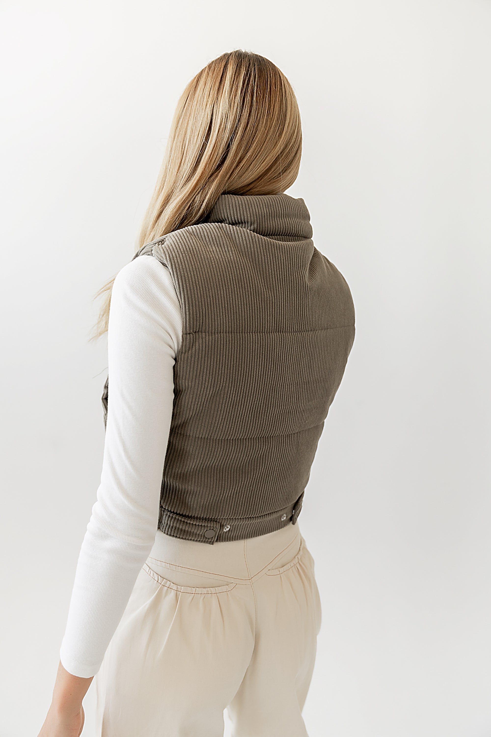 August Corduroy Vest in Sage
