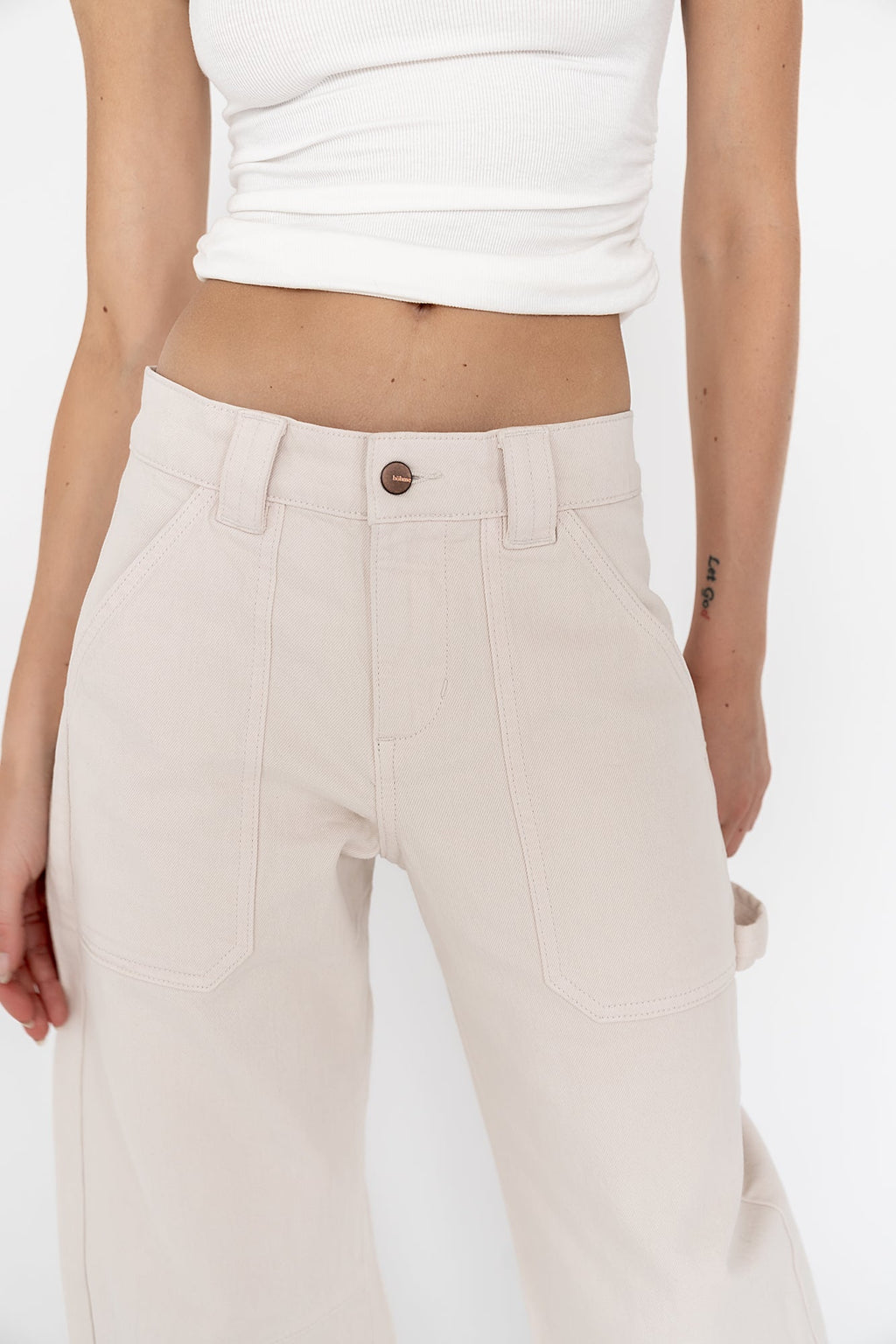 Scottie Barrel Jeans in Ecru