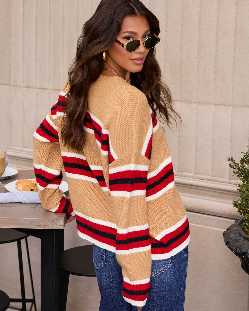 Smores Date Striped Crew Neck Sweater