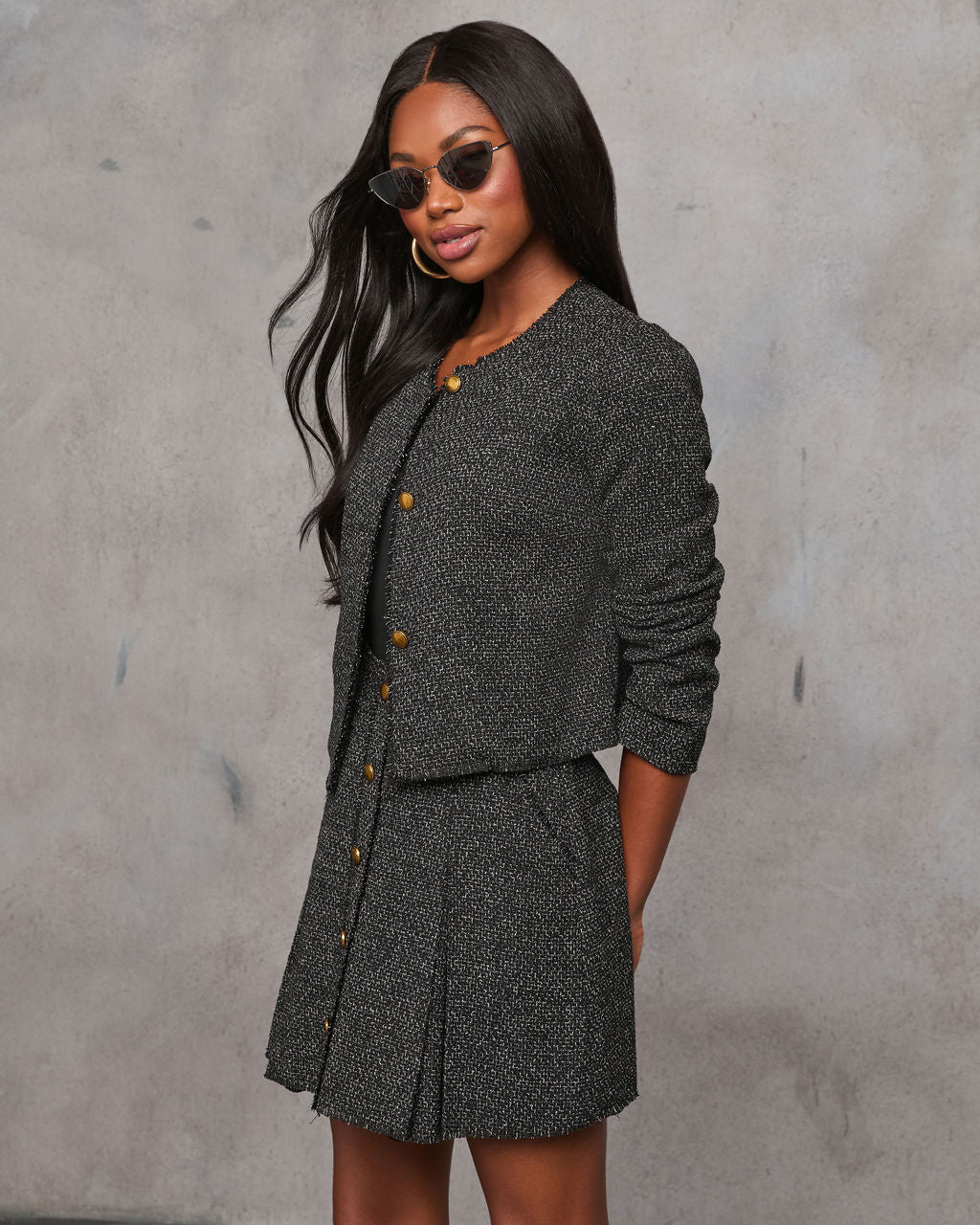 Shiloh Tweed Button Down Jacket
