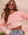 Easy Moment Striped Cropped Sweater