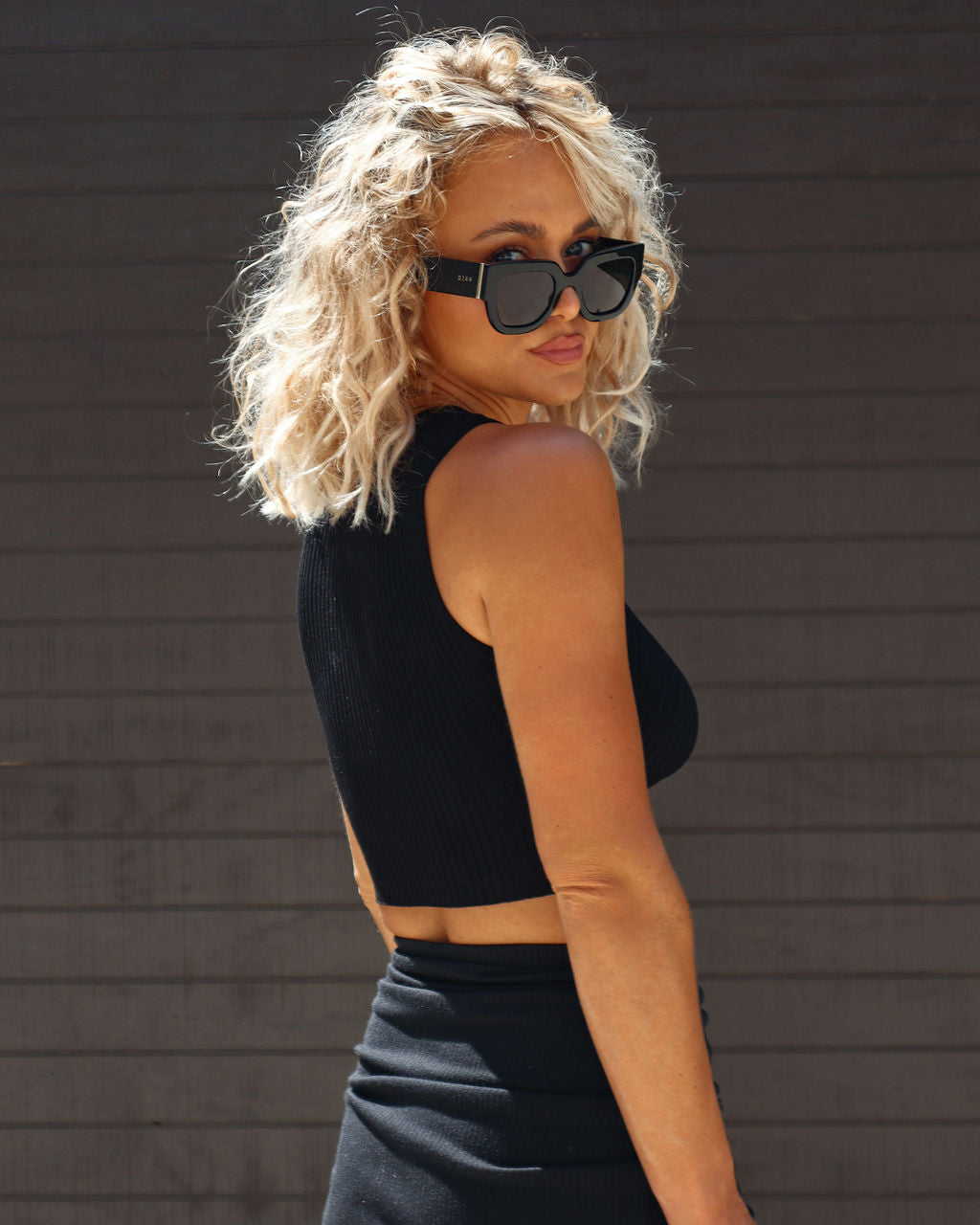 Hillarie Ribbed Under Bust Seam Crop Top